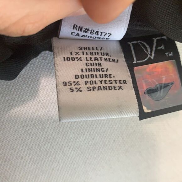 Diane Von Furstenberg black leather with pleated collar jacket - Picture 12 of 12